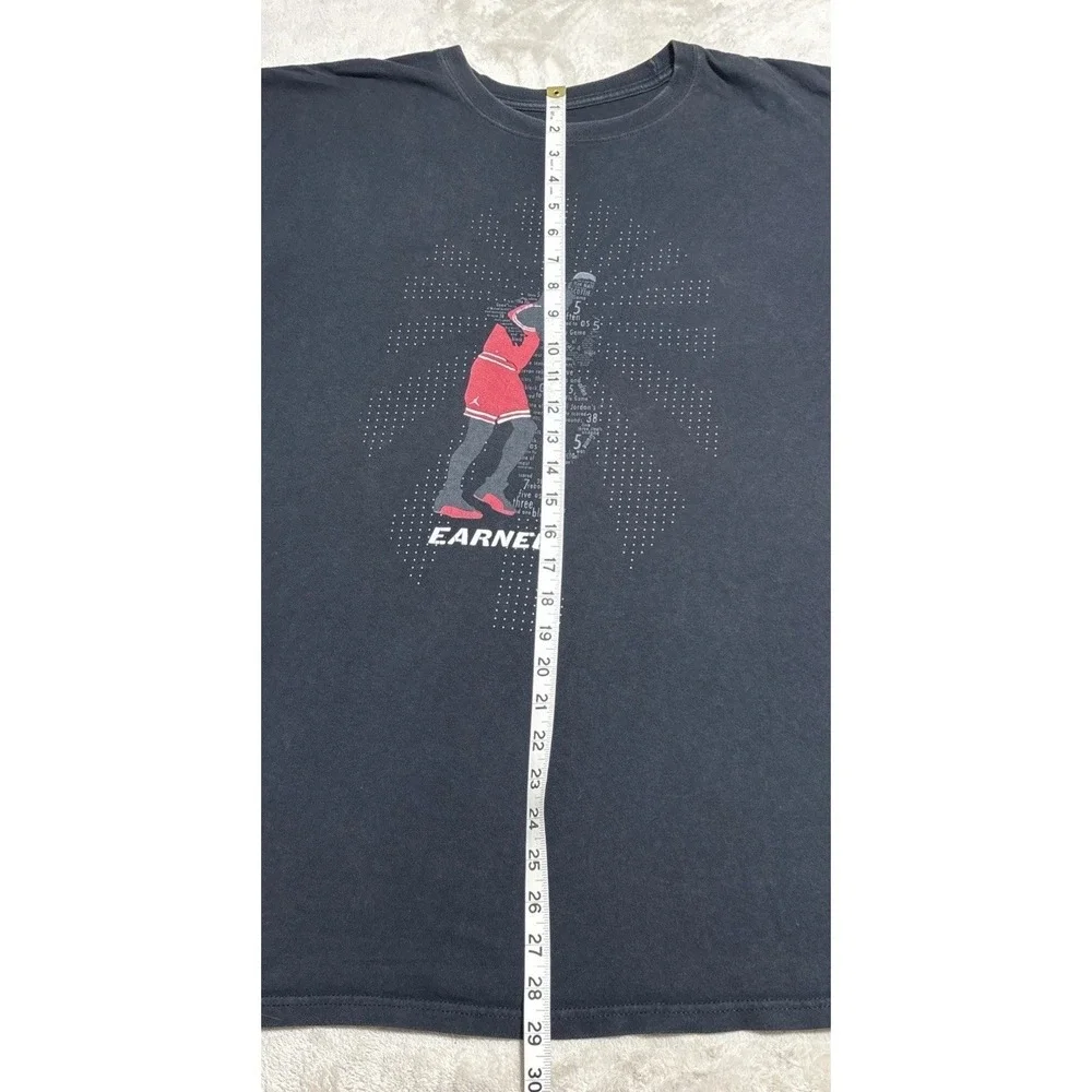 Nike Air Jordan 1997 Flu Game EARNED T Shirt Men's 2XL XXL Black Short Sleeve
